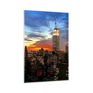 Glastavla - Bild på glas - Amerikansk ljus natt - 70x100 cm