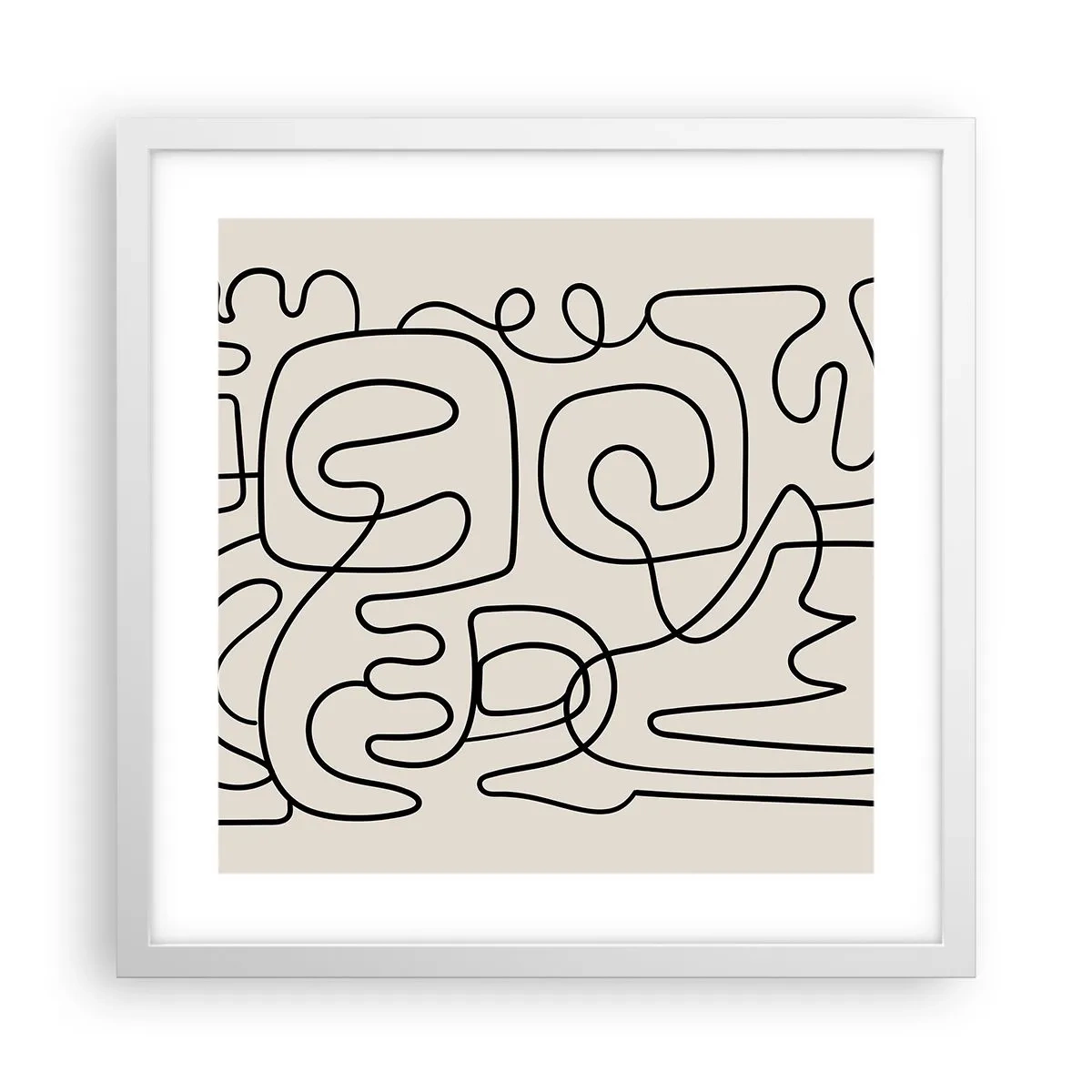 Affisch i vit ram - Följ spåret - 40x40 cm