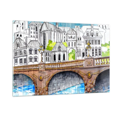 Glastavla - Bild på glas - Stad som målad - 120x80 cm