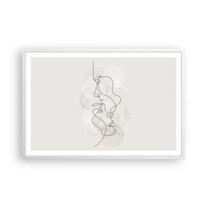 Affisch i vit ram - Tilltrasslade i famn - 91x61 cm