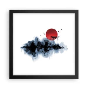 Affisch i svart ram - Japansk utsikt - 30x30 cm