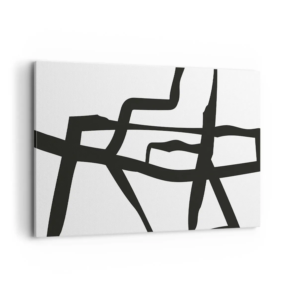 Canvastavla - Bild på duk - Svartvit konstruktion - 120x80 cm