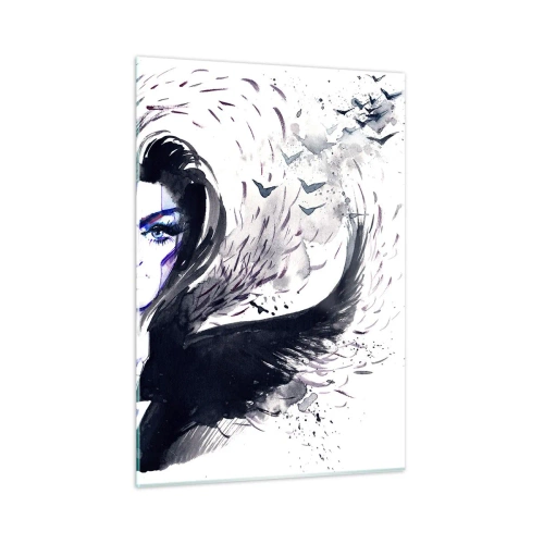 Glastavla - Bild på glas - Demonisk och vacker - 50x70 cm