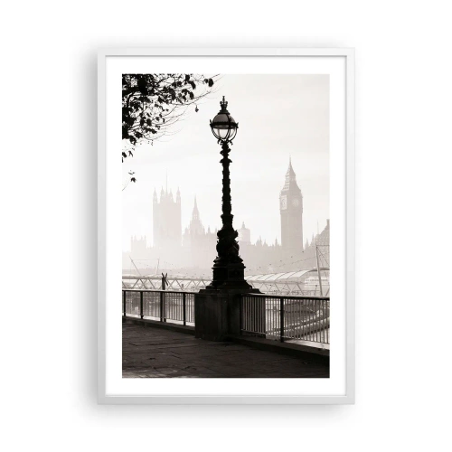 Affisch i vit ram - Morgon i London - 50x70 cm