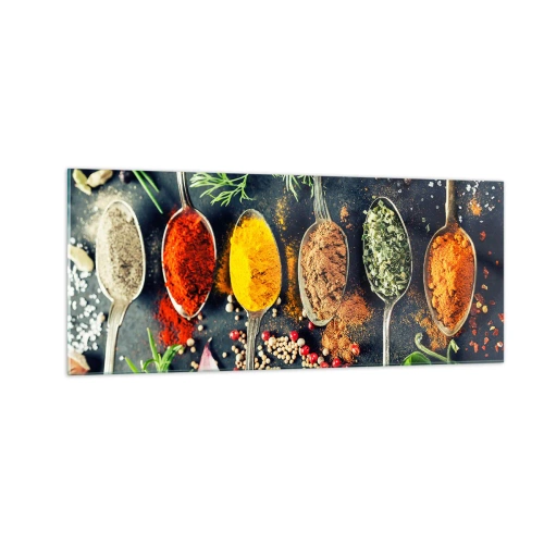 Glastavla - Bild på glas - Kulinarisk magi - 100x40 cm