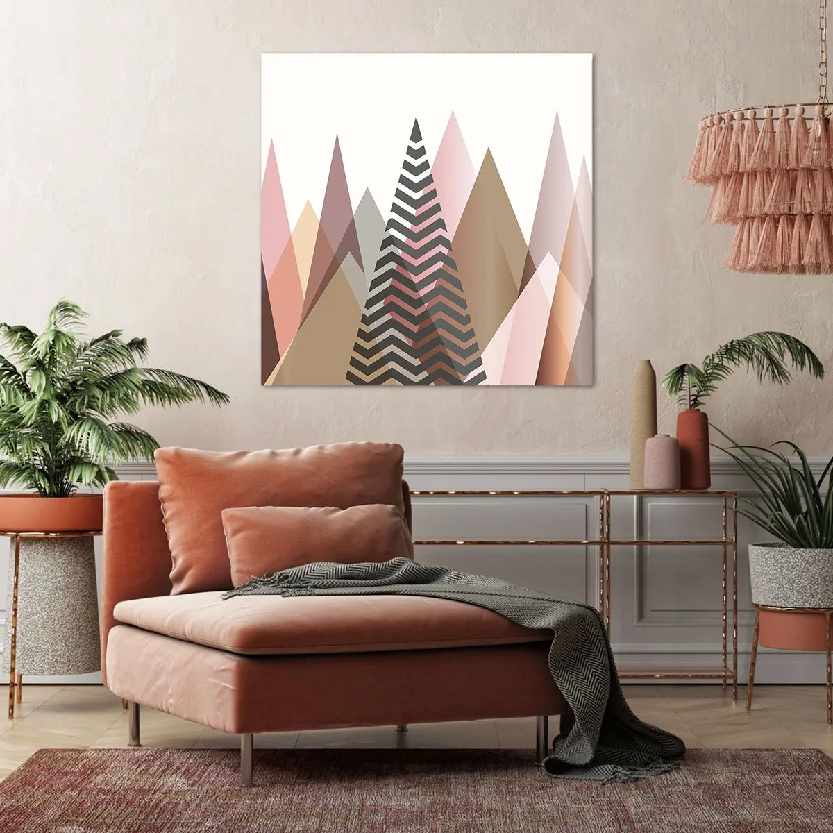 Canvastavla - Bild på duk - Utsikt över pyramider - 50x50 cm
