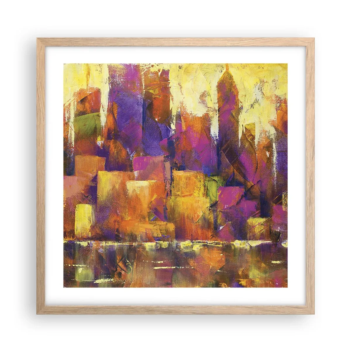 Affisch i ram av ljusek - Metropolis komposition - 50x50 cm