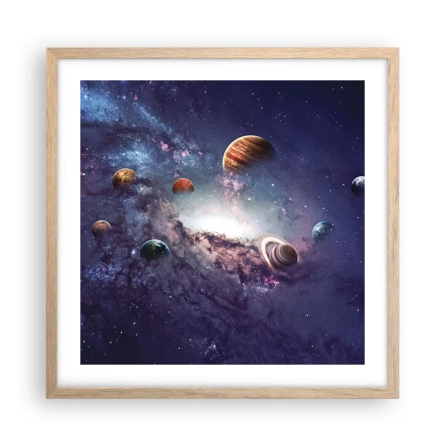 Affisch i ram av ljusek - Sol- och danssystem - 50x50 cm