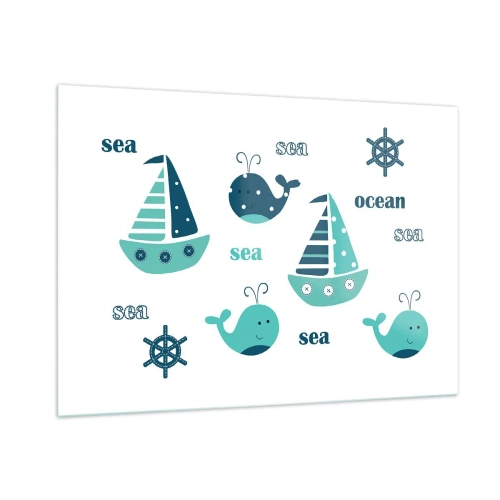 Glastavla - Bild på glas - Genom sjöar och hav - 100x70 cm