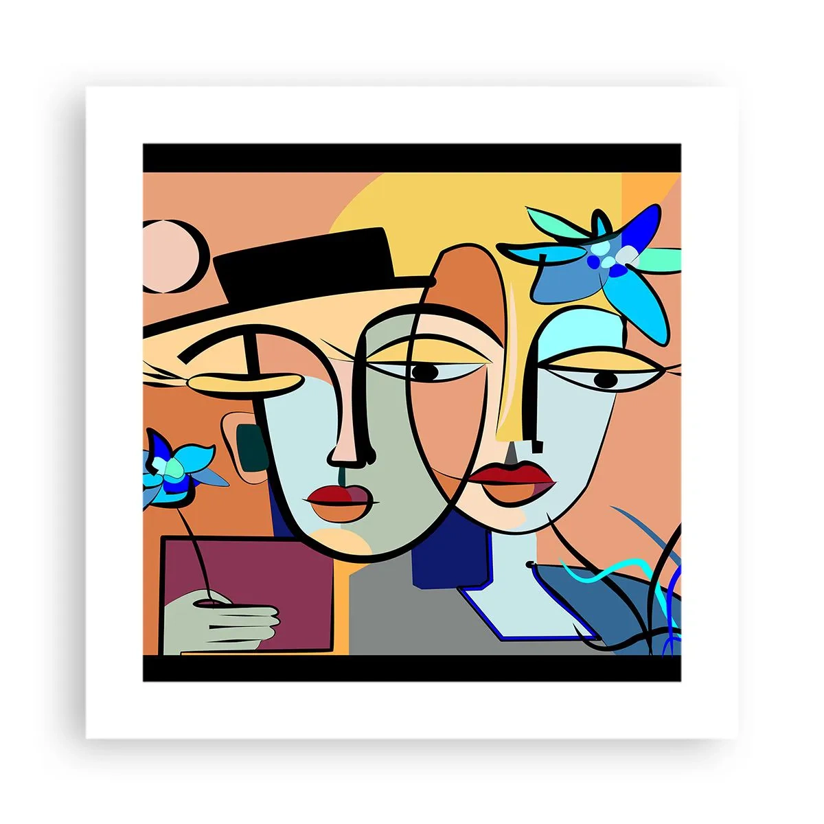 Affisch - Picassos randez vous - 40x40 cm