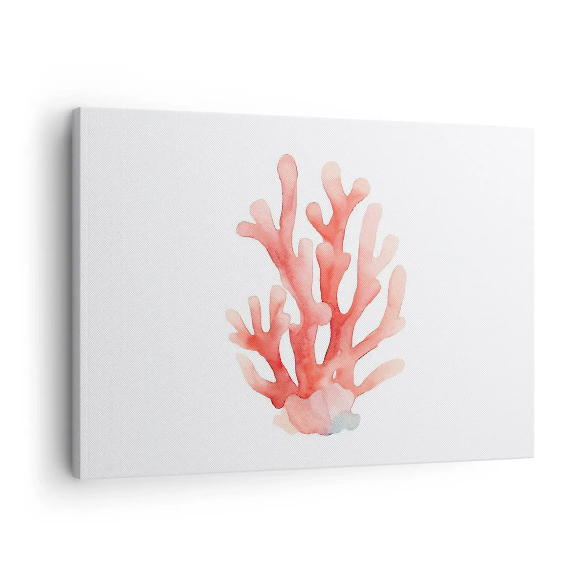 Canvastavla - Bild på duk - En subtil illustration av korall i pastellfärger - 70x50cm - Korallfärgad korall - Modern väggdekoration för vardagsrum och sovrum ARTTOR