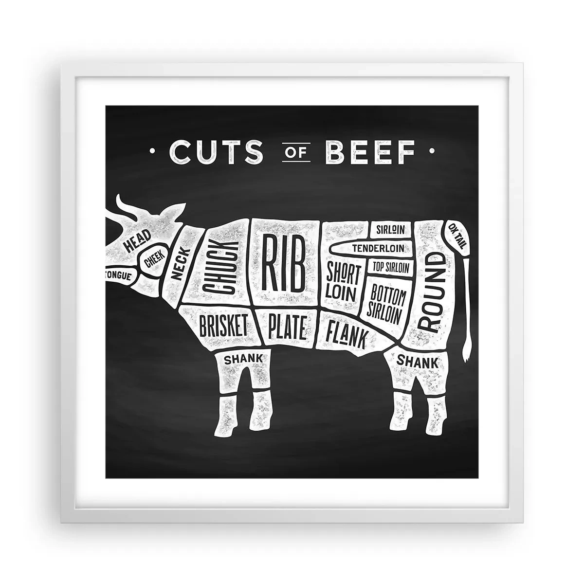 Affisch i vit ram - Styckarens ABC - 50x50 cm