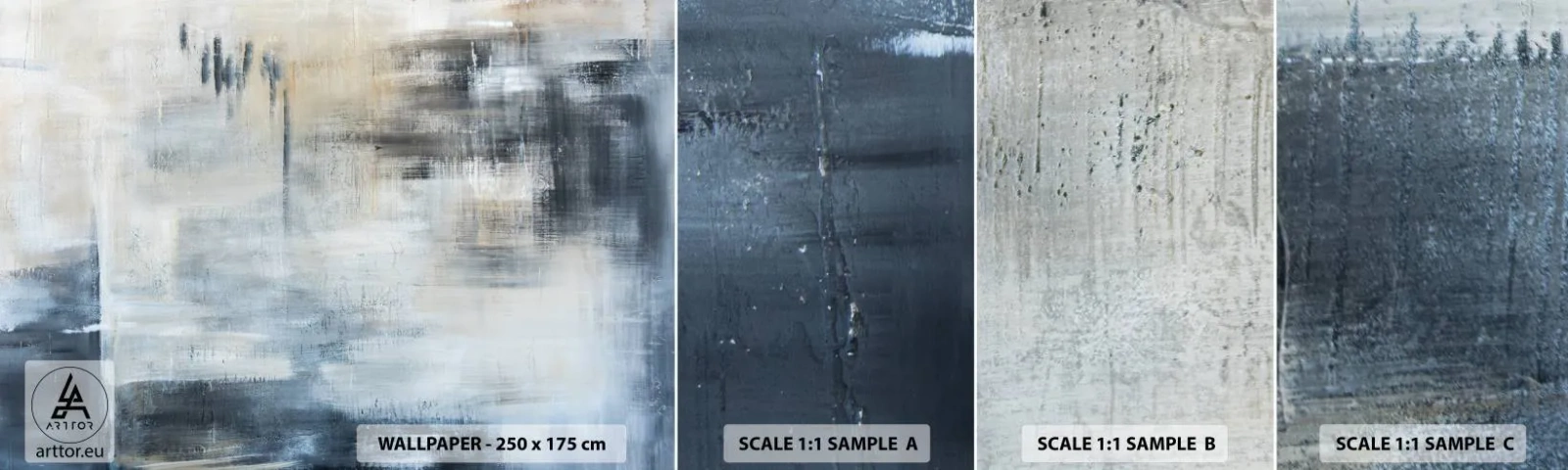 Fototapet Prov Standard Eco - Bakom en blå slöja - Bit, Abstraktion, Industriell - 100x30 cm