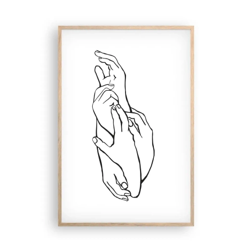 Affisch i ram av ljusek - Hand i hand - 61x91 cm