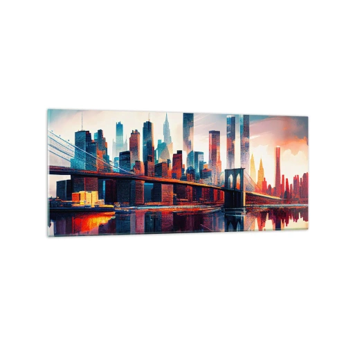 Glastavla - Bild på glas - Fenomenala New York - 120x50 cm