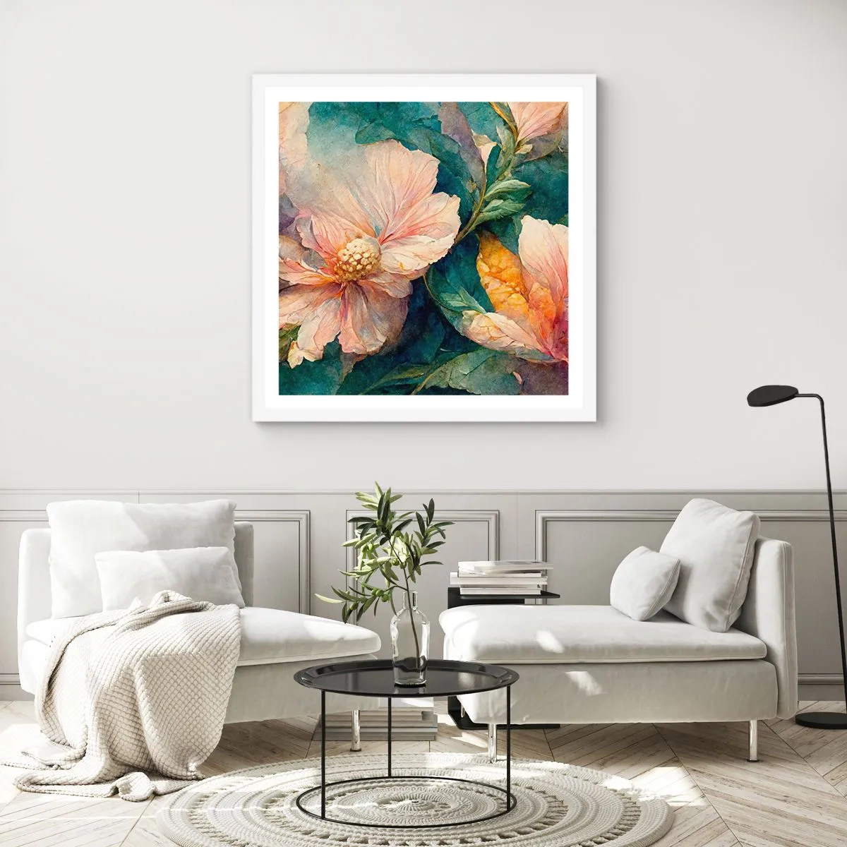 Affisch i vit ram - Bara subtilitet - 50x50 cm