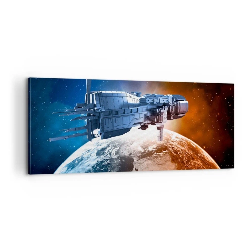 Canvastavla - Bild på duk - Uppmärksam åskådare - 100x40 cm