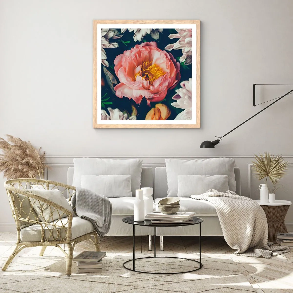 Affisch i ram av ljusek - Med barockprakt - 60x60 cm