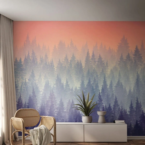 Fototapet Premium Sand - Högt, högre, upp till himlen - Abstraktion, Skog, Bit - 350x256 cm
