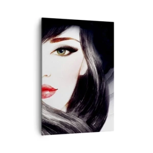 Canvastavla - Bild på duk - Safirfärgad blick - 70x100 cm