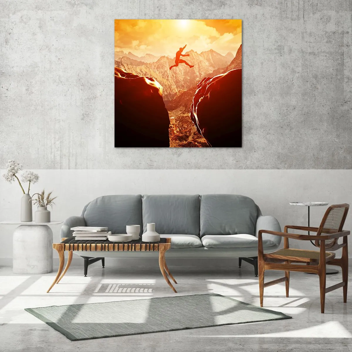 Glastavla - Bild på glas - Passera gränser - 70x70 cm