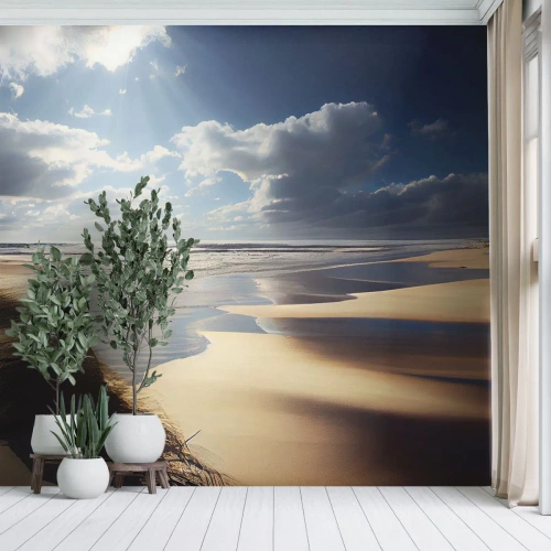 Självhäftande Fototapet Deluxe Sticker - Strand, vild strand - Strand, Hav, Sanddyner - 300x210 cm