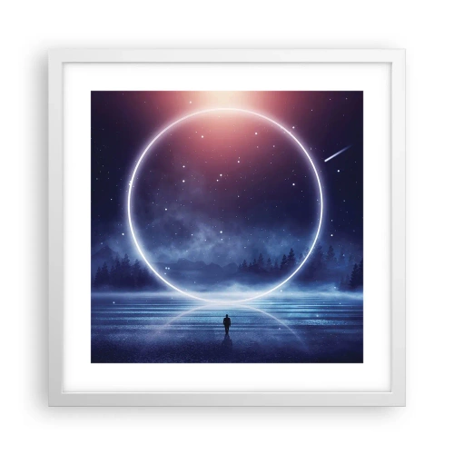 Affisch i vit ram - De finns redan här... - 40x40 cm