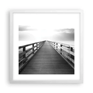 Affisch i vit ram - Ut i det oändliga... - 40x40 cm