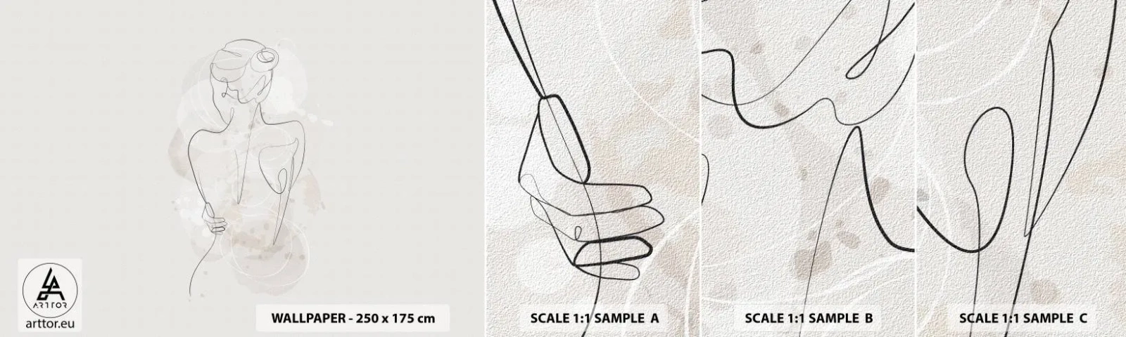 Fototapet Prov Standard Eco - Som ett känsligt instrument - Kvinna, Kropp, Grafik - 100x30 cm