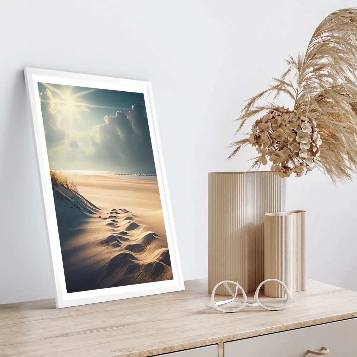 Affisch i vit ram - Lugnande landskap - 61x91 cm