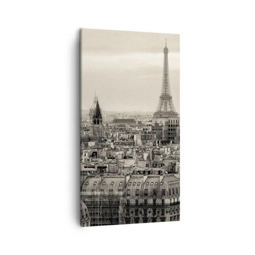 Canvastavla - Bild på duk - Över Paris tak - 45x80 cm