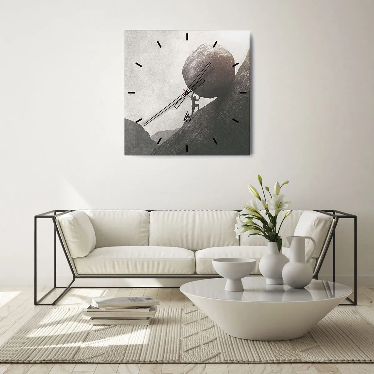 Väggklocka - Klocka på glas - Jag tror i strid mot hoppet - 30x30 cm