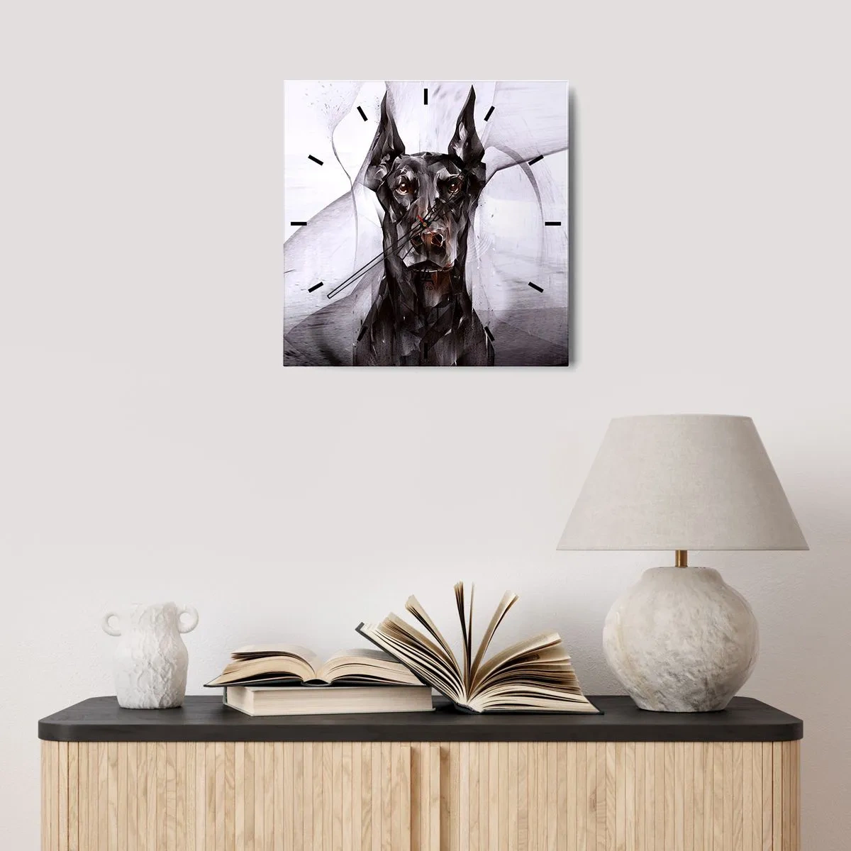 Väggklocka - Klocka på glas - Rasren - 40x40 cm