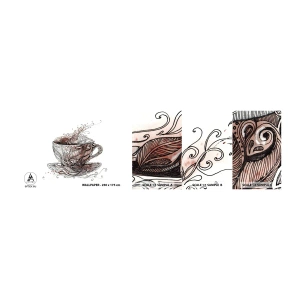 Fototapet Prov Standard Eco - Te är gott för allt - Abstraktion, Kopp, Espresso - 100x30 cm