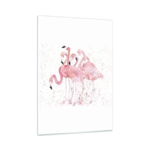 Glastavla - Bild på glas - Rosa bandet - 50x70 cm