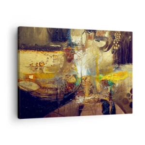 Canvastavla - Bild på duk - Abstrakt stilleben i varma färger - 70x50cm - Kallt, varmare, hett - Modern väggdekoration för vardagsrum och sovrum ARTTOR