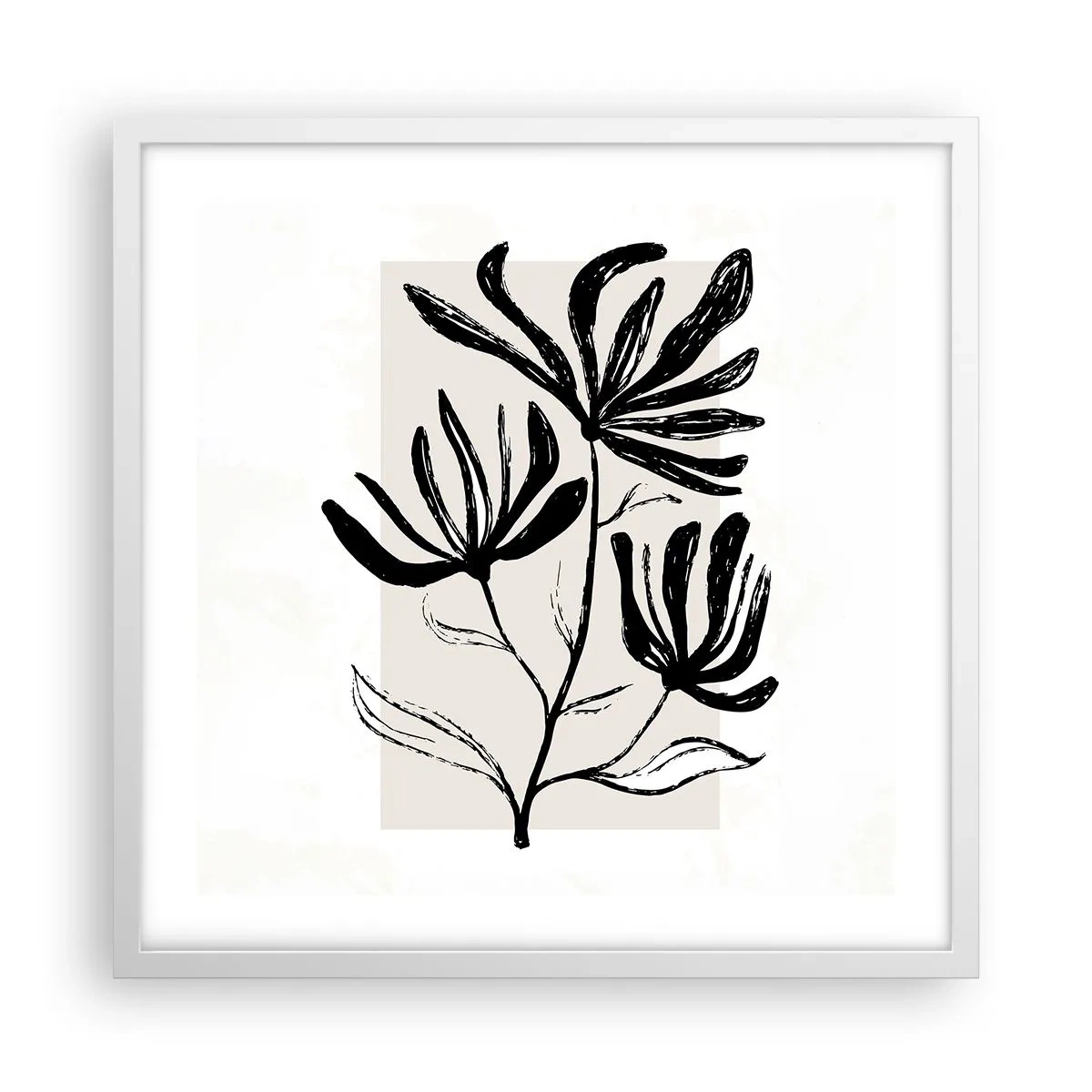 Affisch i vit ram - Skiss för ett herbarium - 50x50 cm