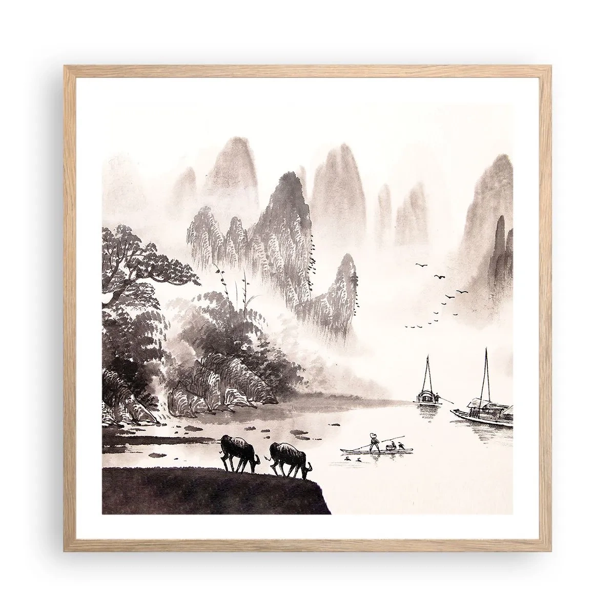 Affisch i ram av ljusek - Österns exotiska vardag - 60x60 cm