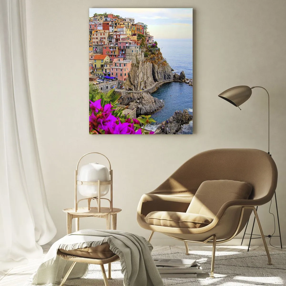 Glastavla - Bild på glas - Skrattande stad - 50x70 cm