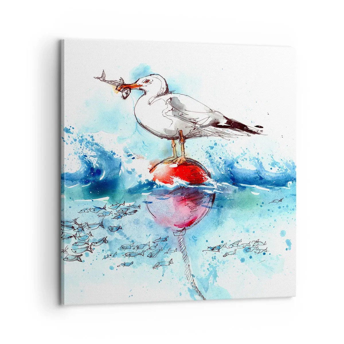 Canvastavla - Bild på duk - Framgångsrik fångst - 60x60 cm