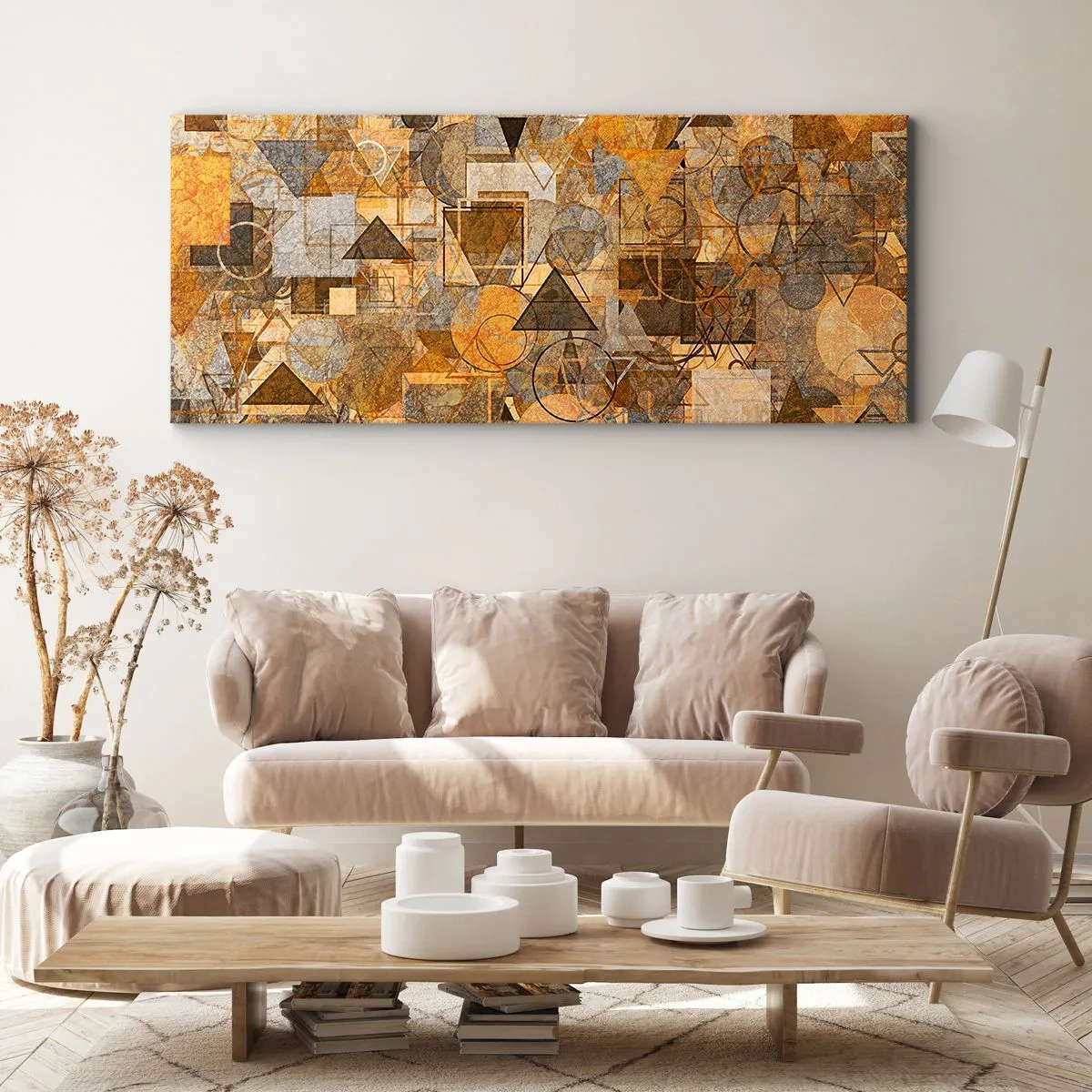 Canvastavla - Bild på duk - Värld infattad i form - 100x40 cm