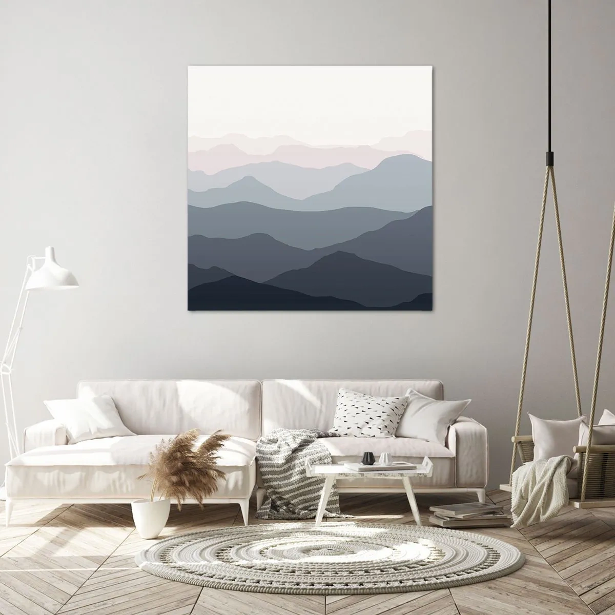 Canvastavla - Bild på duk - Fjällens vågor - 40x40 cm