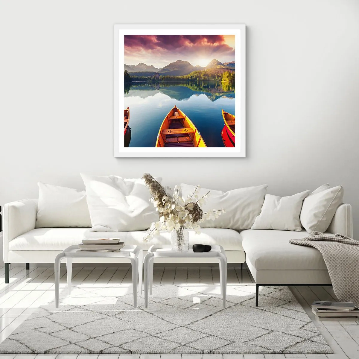 Affisch i vit ram - Ingenting mot naturen - 30x30 cm