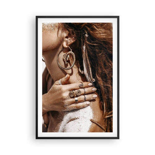 Affisch i svart ram - Vilda strandens drottning - 61x91 cm