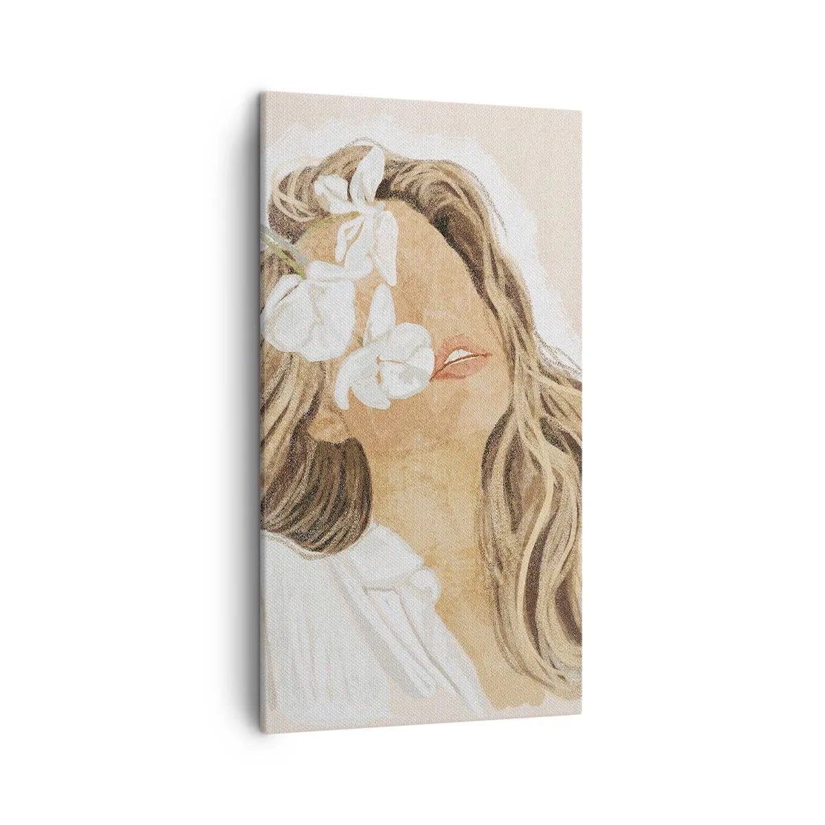 Canvastavla - Bild på duk - Bland blommorna i jubel - 45x80 cm