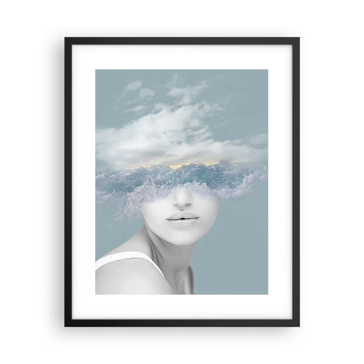 Affisch i svart ram - Med huvudet i molnen - 40x50 cm
