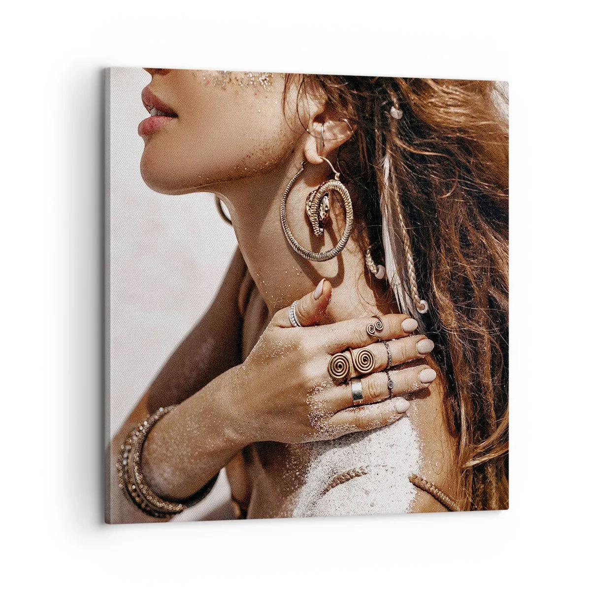 Canvastavla - Bild på duk - Vilda strandens drottning - 60x60 cm