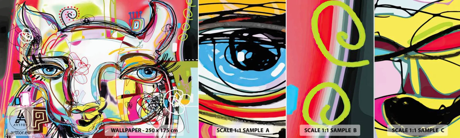 Fototapet Prov Standard Eco - Kattnaturens rikedom - Abstraktion, Bit, Grafik - 100x30 cm