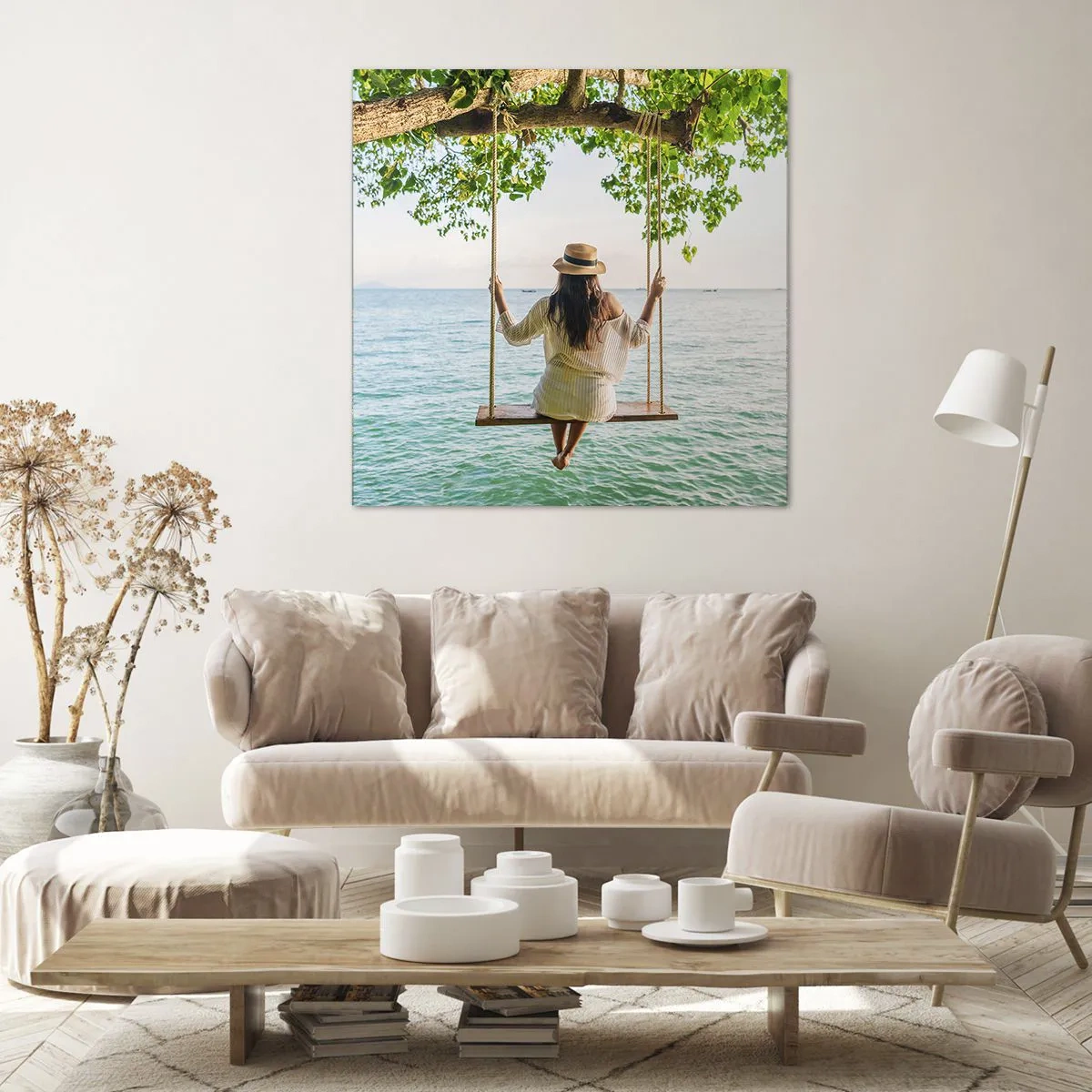 Canvastavla - Bild på duk - Livet är vackert - 70x70 cm