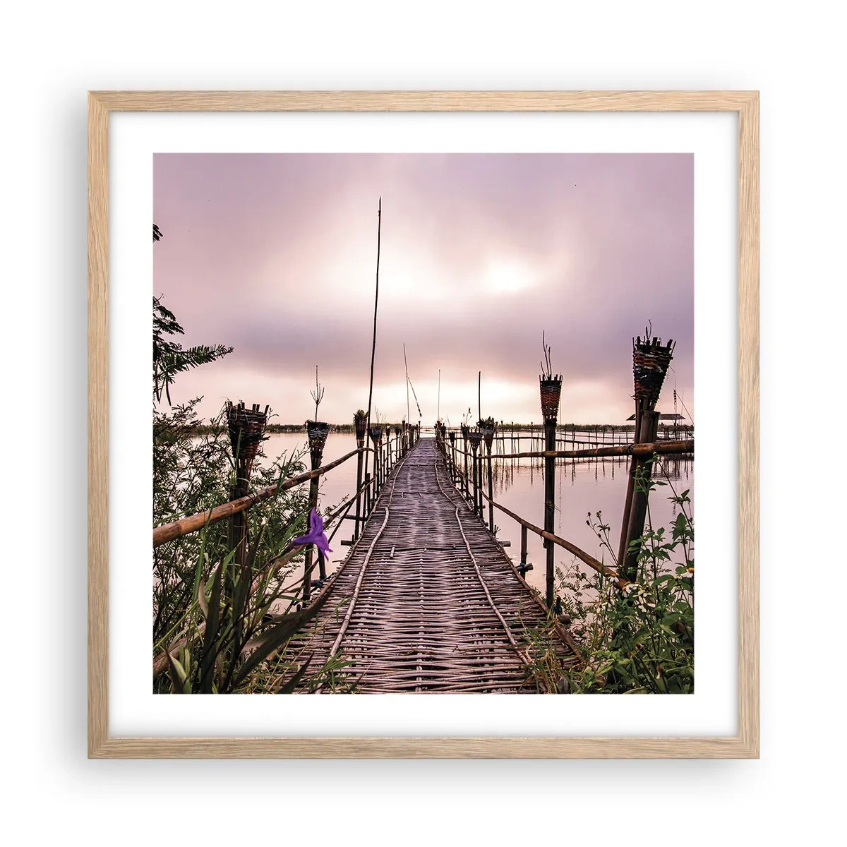 Affisch i ram av ljusek - Asiens lugn och tystnad - 50x50 cm